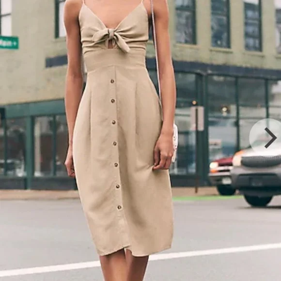 Express | Dresses | Express Linenblend Button Front Tie Midi Dress New L | Poshmark Express | Dresses | Express Linenblend Button Front Tie Midi Dress New L | Poshmark